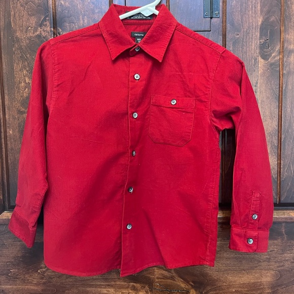 Claiborne Red Corduroy Button Down Shirt, Size 7X - Picture 1 of 8